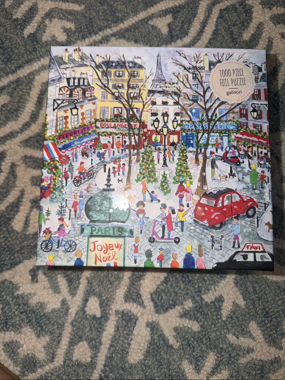 Galison Festive Paris Holiday 1000-Piece Foil Puzzle - Multicolor